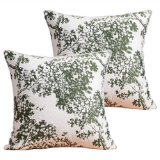 快豹Tree 水墨小香蒲樹抱枕皮套(僅有皮套) 45 x 45cm 綠色 2個