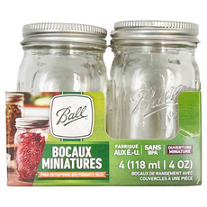 Ball 玻璃梅森罐 4件組, 118ml, 1組