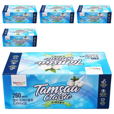 Tamsaa 經典衣物柔軟香氛烘衣片 Fresh Blue 260張, 5盒