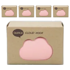 QUALy Cloud Hook wall hook 朵朵雲兒 收納壁掛, 粉紅色, 5個