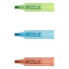 日本MIDORI 三色標記螢光筆, 青綠色 + 土耳其藍 + 珊瑚紅, 1組