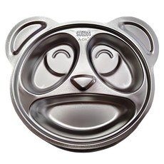 AOK 熊貓造型兒童 304不鏽鋼分隔餐盤 寶寶用餐好幫手, 熊貓, 餐盤, 1個