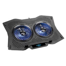 FOXXRAY 狐鐳 FXR-LTC-02 冰流雪狐電競筆電散熱墊, 雙11cm強力風扇, 金屬托板, 藍色冷光, 7段式高度調整腳架, 單一顏色, 1個