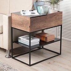 C&B 變換自在的收納日常床頭櫃桌, 60x35.6x61公分, 深色