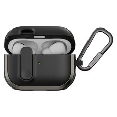 MAGEASY Odyssey 抗衝擊磁扣耳機殼 附金屬扣環, Airpods 4, 金屬黑, 1個