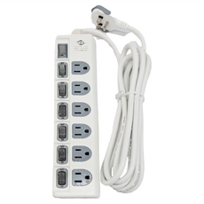 WeiTien 威電 過載斷電7開6座電源線組 15A CK3762 12尺, 360cm, 白色, 1個