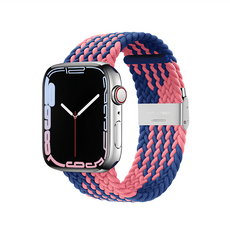 ANTIAN雙色編織尼龍卡扣錶帶 38/40/41mm, 藍粉色, 1條