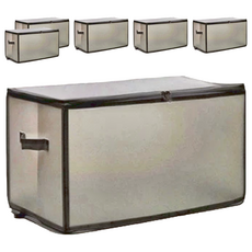 無印風 折疊收納箱 47L, 08 黑, 6個