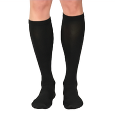 足健美襪品 彈力萊卡舒適及膝襪 360丹, S, 黑色