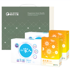 YM BIOMED 陽明生醫 益生晶亮禮盒4件組 一家人益生菌 2盒 + 晶亮凍PLUS 2盒, 1套, 570g