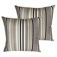 J&N 卡多磨毛抱枕 條紋 柔軟舒適居家, 黑白色