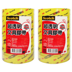 3M Scotch 膠帶 502S 18mm x 40yd, 透明色, 2組