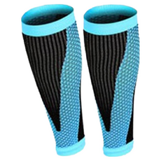 AOLIKES 奧力克斯 小腿壓力襪 藍色 男女通用, M(長度27cm 小腿圍25~33cm), 1組