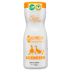 BabyBest 貝比斯特 有機稻鴨胚芽米手指泡芙 臺灣製造 無添加食鹽、色素、防腐劑及膨化劑 適合寶寶練習抓取 含海藻鈣和冷壓初榨椰子油