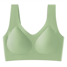 超薄冰絲透氣無痕洞洞杯無鋼圈內衣 XL 親膚舒適內搭款, 綠