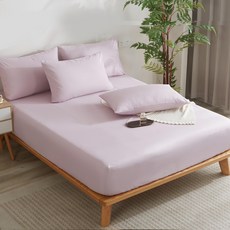 A-ONE 親膚柔軟吸濕排汗磨毛加工處理素色床包 + 枕套 2個 台灣製