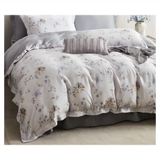 貝淇小舖 40支100%純天絲TENCEL 七件式鋪棉床罩組-AB雙版雙人/加大/特大, 床罩 + 兩用被 + 鋪棉枕套2件 + 薄枕套2件 + 抱枕套含枕心組, 春華嫣然