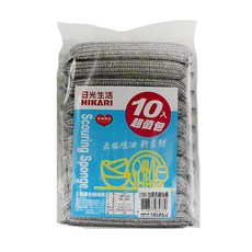 HIKARI 日光生活 加厚洗碗海綿 超值包 去垢除油 新素材, 10個, 1包