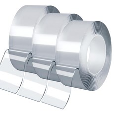 Ender 超強力壓克力奈米矽膠透明凝膠雙面膠帶, 透明, 3個