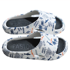 室內家居軟Q拖鞋 簡約可外穿 軟墊材質 潮酷, 255mm, 黑白色, 1雙