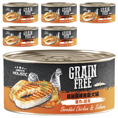 ABSOLUTE HOLISTIC 無穀犬罐, 雞肉 + 鮭魚, 80g, 6罐