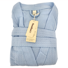 ROYALLIN 蘿林嚴選 新款華夫格高質感浴袍男款 藍色 FREE 聚酯纖維 400g, 1件