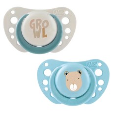 Chicco AIR透氣拇指型矽膠安撫奶嘴2個組 (小)-天空藍, 2~6個月, 1組