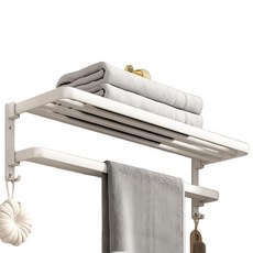 超級工廠 毛巾架/雙折疊架, 白色, 1入