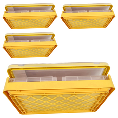 摺疊收納箱, 大號(33.5 x 11 x 43.5cm), 黃色, 4個