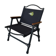 Outdoor Base 軍風折疊椅 Z1, 600D牛津布, 櫸木扶手, 輕量鋁合金, 耐磨防潑水, 易於清理, 可折疊收納, 火曜黑, 1個