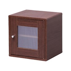 IRIS OHYAMA 愛麗思歐雅瑪 圓角半透明組合收納櫃 QR 34PDT, 胡桃木色, 1個