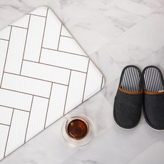 comet 人字紋雙面廚房地墊, 象牙色 + 淺棕色, 1入