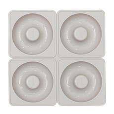 sillymann 4格甜甜圈矽膠模具 WSK5631, 可可灰色, 1個