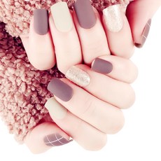 Paula's Nail 寶拉美甲 秒貼美甲 Set 30片, 免膠水3分鐘美甲, 復古格紋, 1組