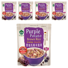 薌園 紫地瓜糙米脆果，多穀多健康、營養好滋味，富含膳食纖維，德國進口蘋果纖維, 200g, 5包