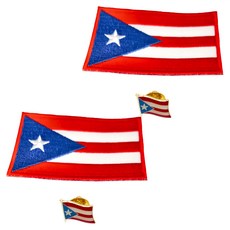 A-ONE 匯旺 波多黎各國旗刺繡別針組, NO.077A, 2組