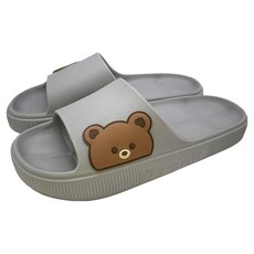 WUWU 可愛動物厚底拖鞋, 灰色, 28, 1雙