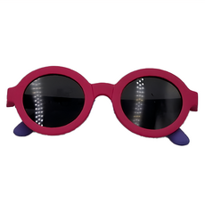 ALEGANT 輕巧時尚兒童專用輕量矽膠彈性折疊太陽眼鏡, 紫月荷, 127 x 131 x 47mm