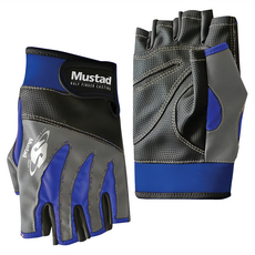 MUSTAD 慕斯達 半指手套 防護手套, 黑色 + 藍色 +灰色, 1雙