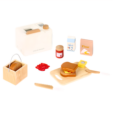 woet 法式麵包機木製玩具, 1組, 法式麵包機 多色