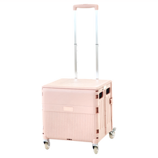 CÜBIE 滑蓋美型購物車 大款 透白輪, 霧粉, 1個