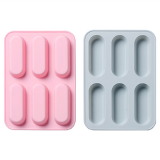 6格冰棒款 接力棒/冰棒款 矽膠模具, 藍色+粉色, 1組