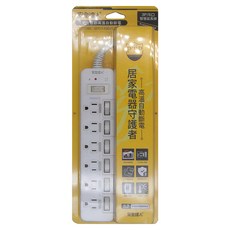 安全達人 7開6插延長線 3孔 S-59L 居家電器守護者, 1.8m, 白色, 1個
