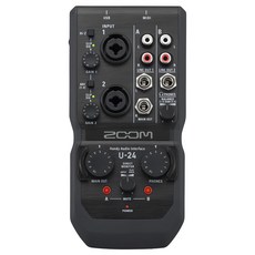 ZOOM 行動錄音介面 U-24 高音質錄製 輕巧便攜 適用於PC/Mac/iPad, Black