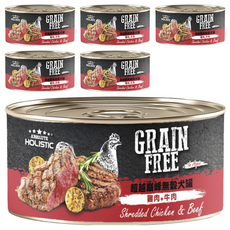 ABSOLUTE HOLISTIC 無穀犬罐, 雞肉 + 牛肉, 80g, 6罐