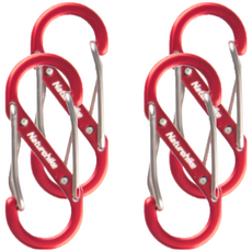 Naturehike 挪客 鋁合金S型登山扣, 紅色, 小(4 x 1.6 x 0.6cm), 4個