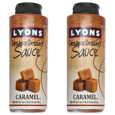 Lyons 經典設計師裝飾醬 焦糖風味, 擠壓瓶設計, 476g, 2瓶