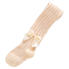 JB Design 網眼透氣蝴蝶結褲襪, M (建議身高80-90CM), 3-5歲適用, 膚色