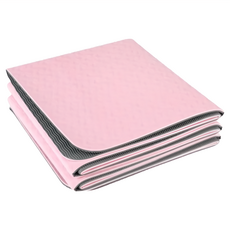 HOME GYM CLUB 居家健身 TPE好觸感無味加厚瑜珈墊 多功能地墊 止滑墊, 183 x 61cm, 淺粉色 + 灰色, 1個