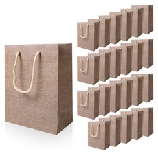Lead home 素色仿窗簾布紋紙袋, 淺褐色, 24個